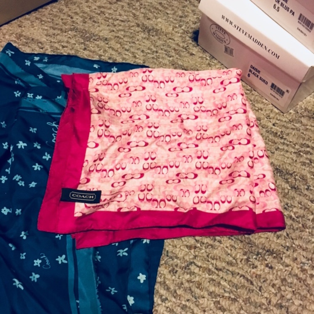 Small Coach pink square scarf